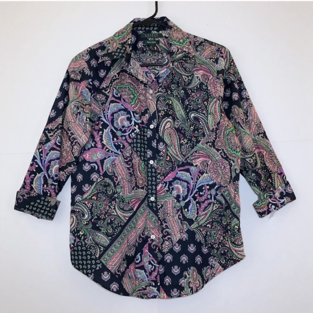 Ralph Lauren Paisley 3/4 sleeve button down